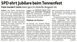 SPD ehrt Jubilare beim Tennenfest